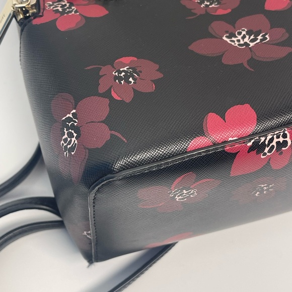 Kate Spade Black Backpack with Red Floral Pattern - Picture 6 of 12